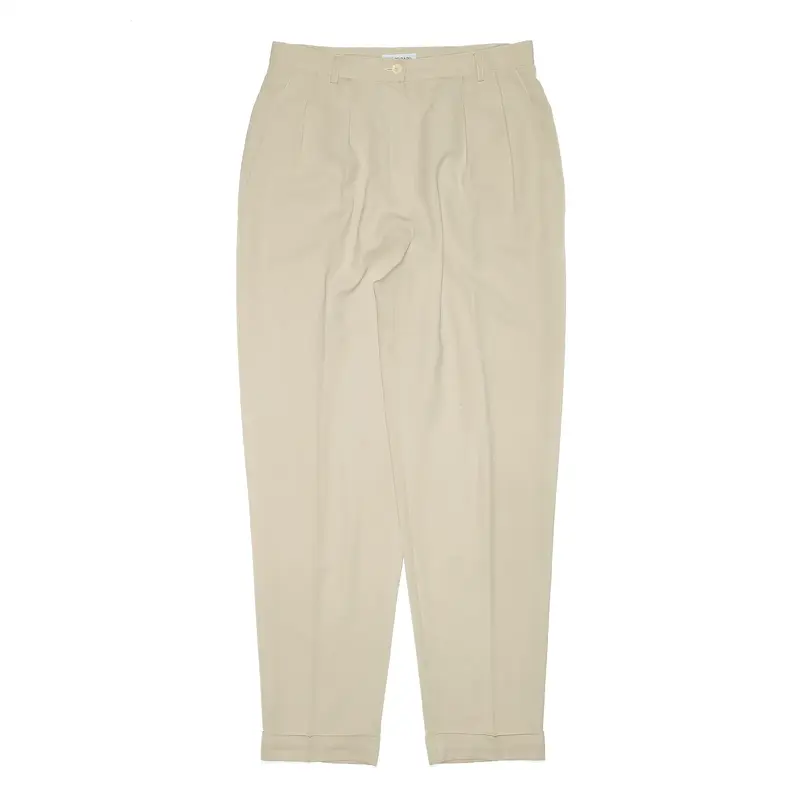 GERARD DAREL Pleated Beige Regular Mom Trousers Womens W29 L29