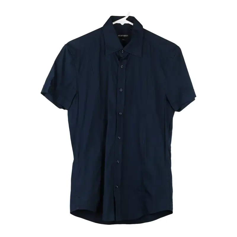Antony Morato Slim Fit Short Sleeve Shirt - Small Blue Cotton