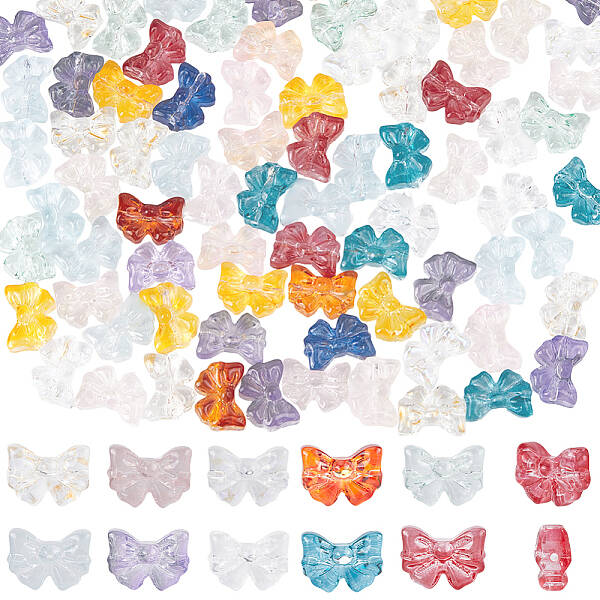100Pcs Transparent Glass Beads