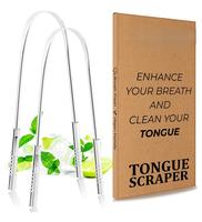 2 Pack Stainless Steel Tongue Scraper – 100% Surgical Grade 304 Steel Tongue Cleaner for Fresh Breath & Oral Care
