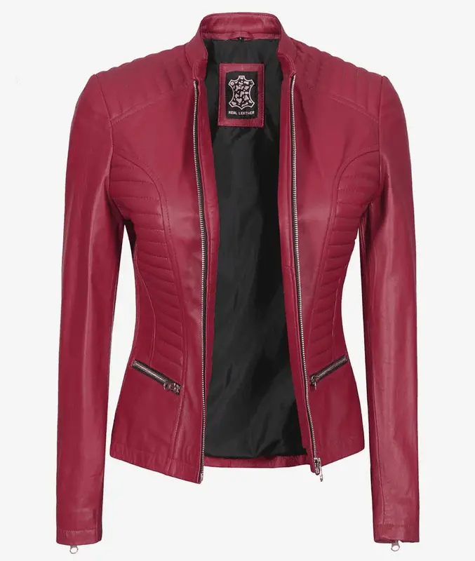 Maroon leather jacket