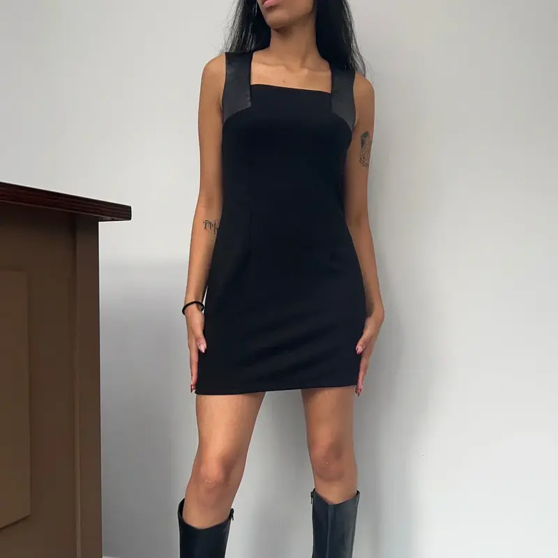 Unbranded Mini Dress - Small Black Polyester Blend
