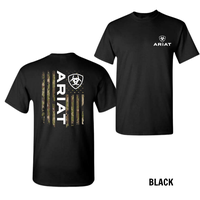 Ariat American Camo Flag Menswear T-Shirt – Classic Hunting-Inspired Cotton Tee, Unisex Casual Wear for Comfort and Adventu...