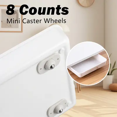 8 Counts Self Adhesive Caster Wheels, Mini Universal Wheel for Kitchen Appliances, 360° Swivel Appliance Roller Casters, App...