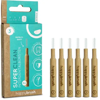 Happybrush Interdental Brushes SuperClean ISO 3 (6 pieces)