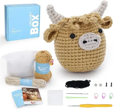 CrochetBox Crochet Kit for Beginners: Starter Crochet Kit, Include Easy Knitting Soft Yarn, Step-by-Step Video Tutorial, Alte...