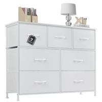 Drawer Dresser Organizer Storage Drawers Fabric Storage Tower with 7 Drawers, Chest of Drawers with Fabric Bins, Steel Frame,...