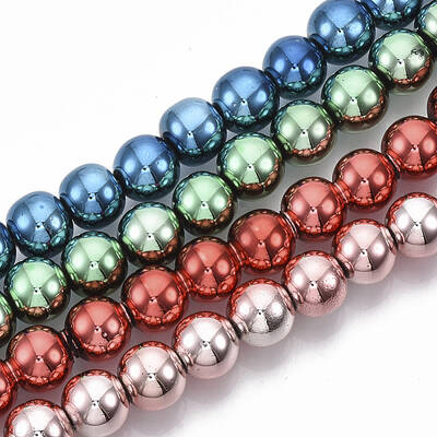 Electroplated Non-magnetic Synthetic Hematite Beads Strands