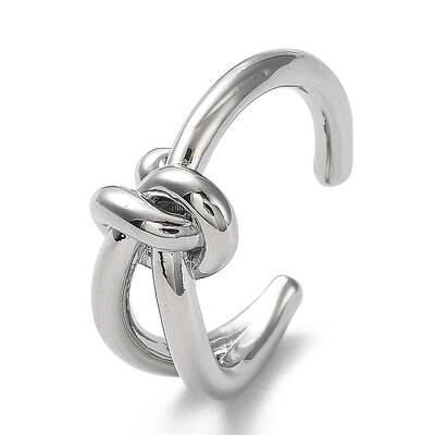 Rack Plating Brass Knot Open Cuff Rings for Women