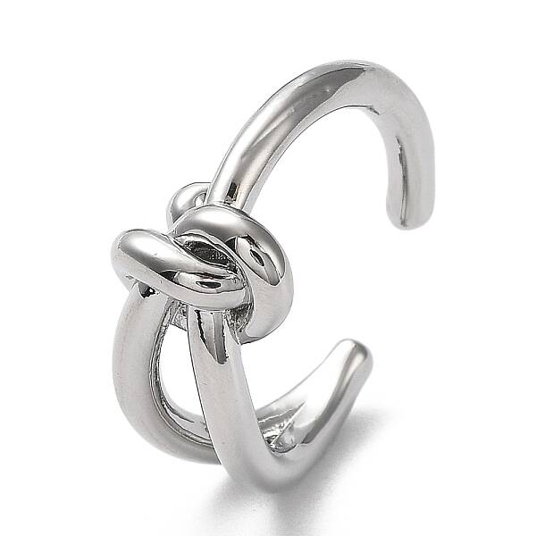 Rack Plating Brass Knot Open Cuff Rings for Women