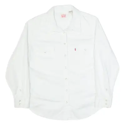 LEVI'S Girls Plain Shirt White Long Sleeve XL