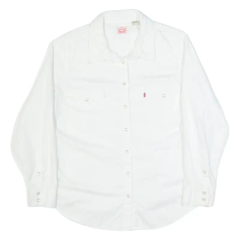 LEVI'S Girls Plain Shirt White Long Sleeve XL