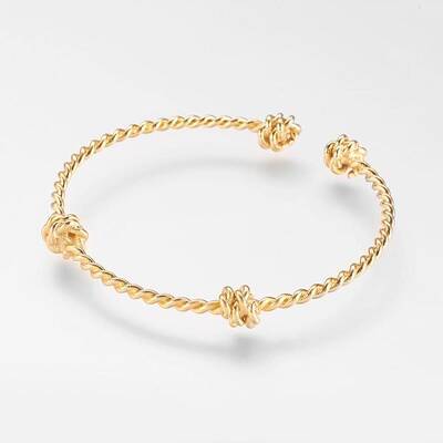 Brass Twisted Cuff Bangle