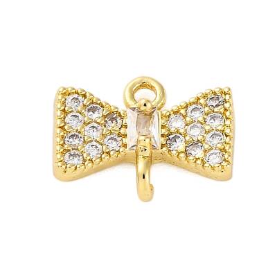 Brass Clear Cubic Zirconia Connector Charms/Links