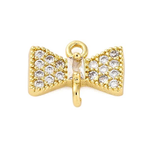 Brass Clear Cubic Zirconia Connector Charms/Links