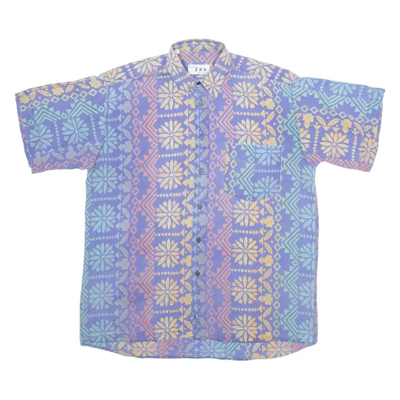JAS Mens Shirt Purple Floral M