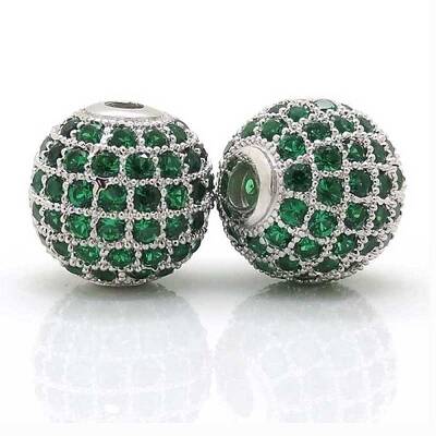 Brass Cubic Zirconia Beads