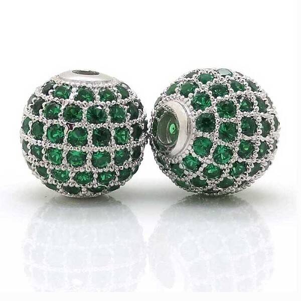 Brass Cubic Zirconia Beads