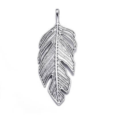 Tibetan Style Alloy Leaf Big Pendants