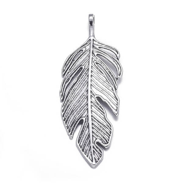 Tibetan Style Alloy Leaf Big Pendants