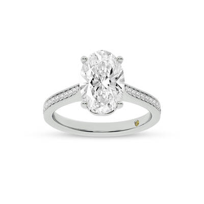 Taos Hidden Halo Oval Lab Grown Diamond Engagement Ring | 14K White Gold 2 3/4 CT. TW.
