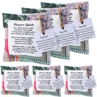 Pocket Prayer Quilt with Cross Inside Mini Scripture Prayer Quilt Pocket Square Handmade Christian Gifts for Friend Family En...