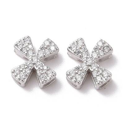 925 Sterling Silver Micro Pave Cubic Zirconia Beads