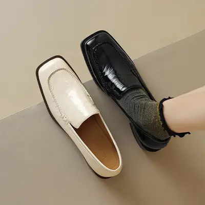 CHIKO Jocelyn Square Toe Block Heels Loafers Shoes