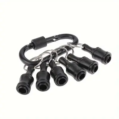 Keychain Drill Bit Holder, 6 Counts Drill Bit Storage Holder, Professional Hand Tool Kit