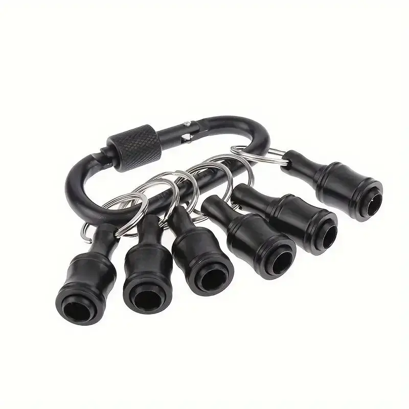 Keychain Drill Bit Holder, 6 Counts Drill Bit Storage Holder, Professional Hand Tool Kit