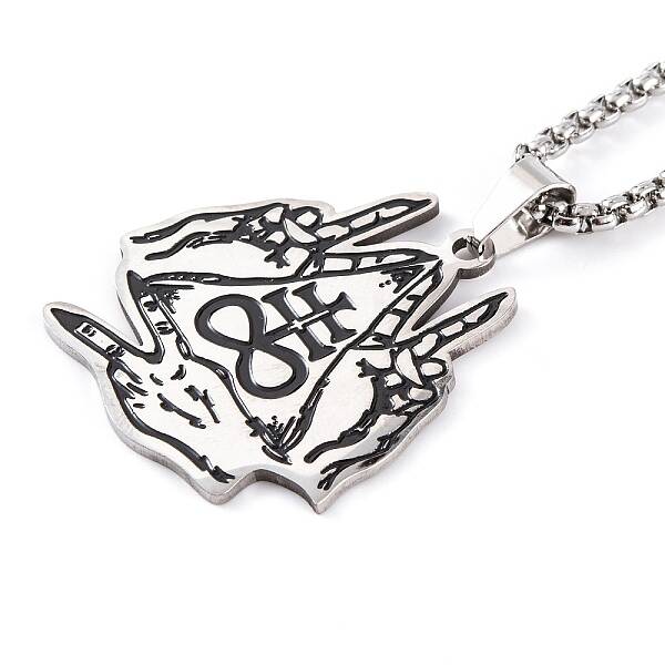 Dark Punk Satan Cross 201 Stainless Steel Pendant Necklaces