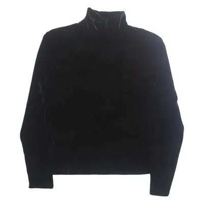 BANANA REPUBLIC Womens Blouse Black High Neck Long Sleeve S