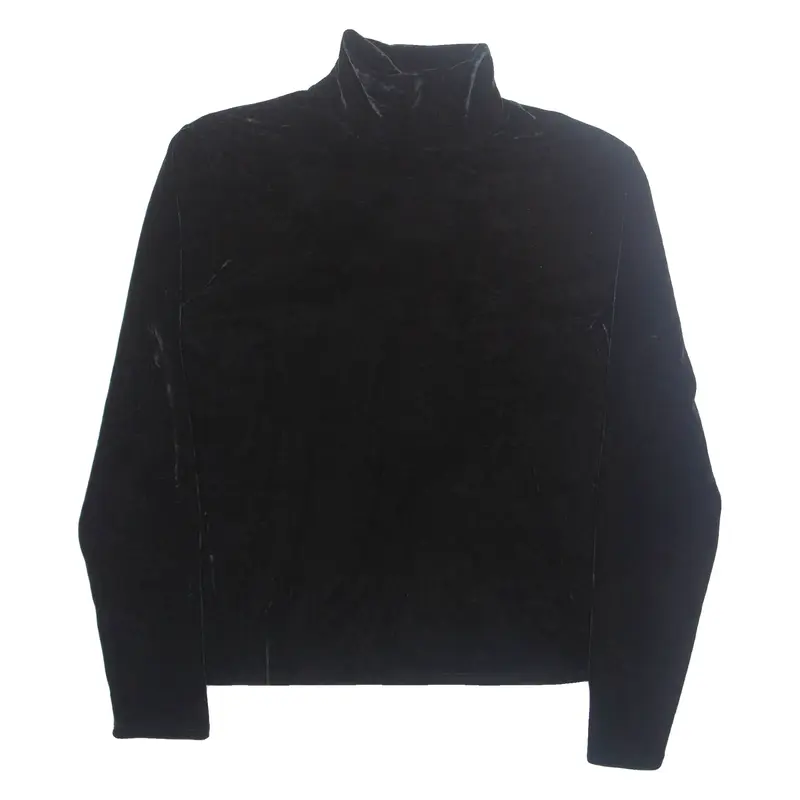 BANANA REPUBLIC Womens Blouse Black High Neck Long Sleeve S