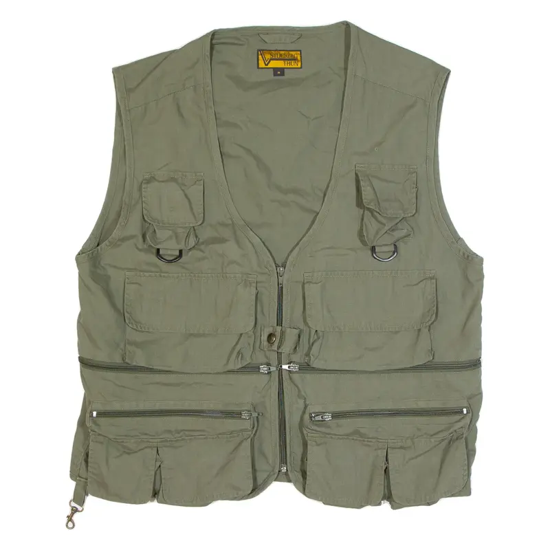 STUCKI AG THUN Mens Military Waistcoat Green M