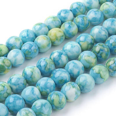Synthetic Ocean White Jade Beads Strands