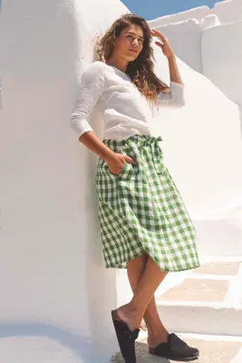 BERGEN skirt in Green Gingham | Size: S