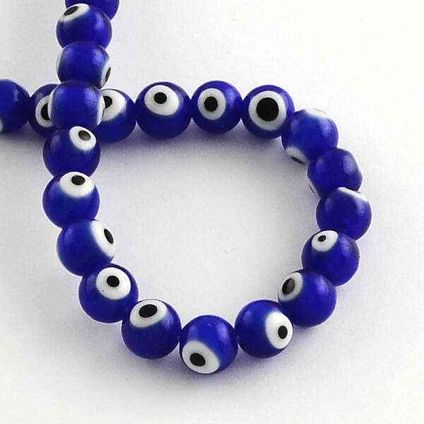 Round Handmade Evil Eye Lampwork Beads