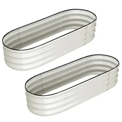 Garvee 2 Pcs 4.5' X 2' X 1' Galvanized Raised Garden Bed Outdoor,Planters for Outdoor Plants,Open-Ended Base Planter Raised B...