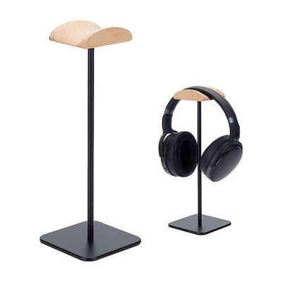 Wood Headset Display Stands with Aluminum Alloy Support