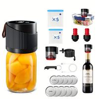 Electric Mason Jar Vacuum Sealer Machine, 1 Set Including 1 Count USB Rechargeable Integrated Machine & Accessories, Cap Seal...
