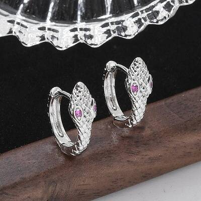 Brass Cubic Zirconia Hoop Earrings