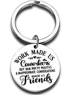 Letter Pattern Slogan Metal Keychain,  Fashion Round Shaped Stainless Steel Keychain for Men & Women for Daily Clothing Decor...