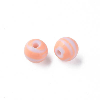 Opaque Striped Acrylic Beads