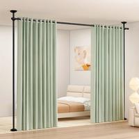 Adjustable Bedroom Partition Rod - Heavy-Duty Room Divider Curtain Rod for 4-10 Ft High and 28-70 in Wide Spaces - No Drill F...