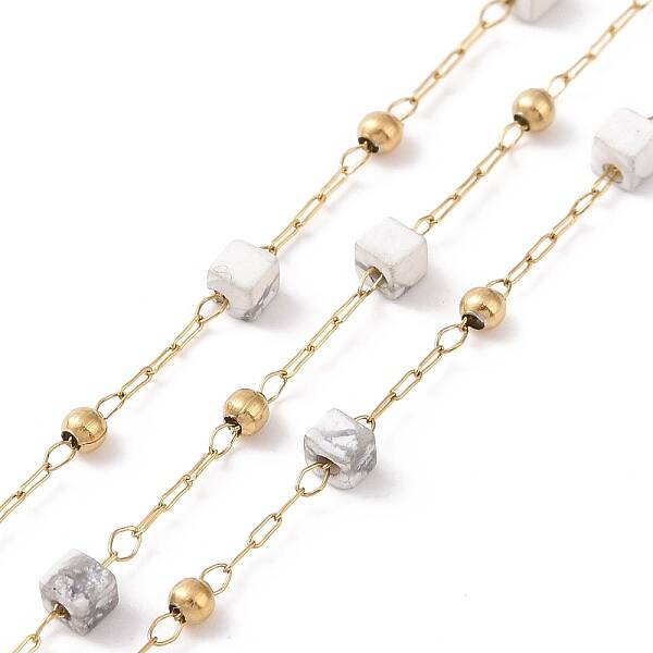 Natural Howlite Square Beaded Chains