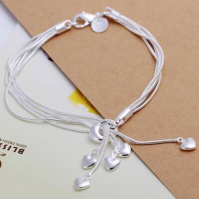 Latest Design Brass Heart Charm Bracelets For Women
