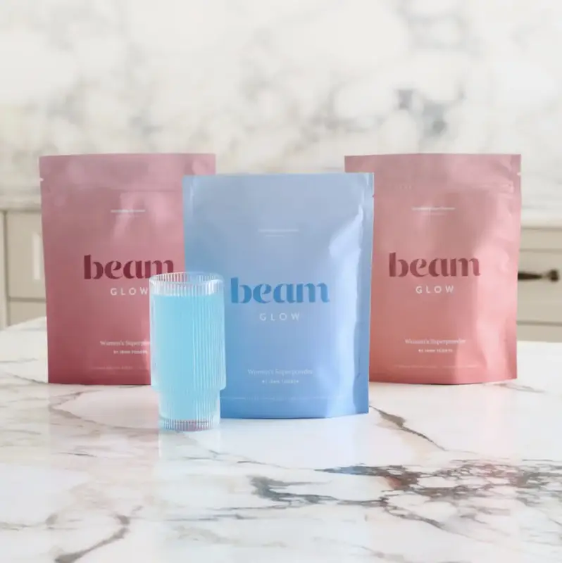 Beam Glow, Women's Daily Superpowder for Hormone-Balance Support - Vegan, Caffeine-Free -  Trio/ Duo Flavour Pack (30 or 45 S...