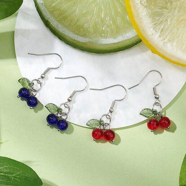 Cherry Glass Dangle Earrings
