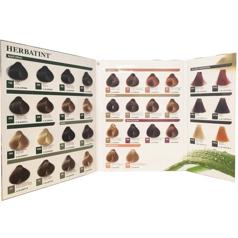 Hairdresser template Herbatint Colour Palette
