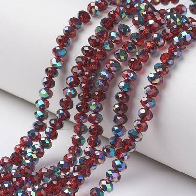Electroplate Transparent Glass Beads Strands